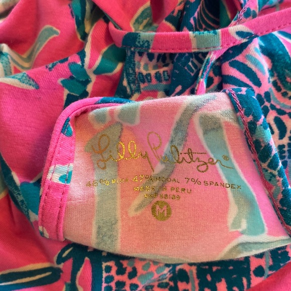 Lilly Pulitzer Sz L Elephant print Halter Cutout Shoulder Top - Picture 2 of 4